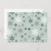 moderne  sneeuwvlokken briefkaart (Voorkant / Achterkant)