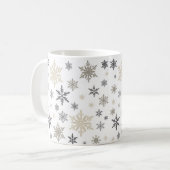 moderne sneeuwvlokken koffiemok (Voorkant links)