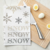 moderne  sneeuwvlokken theedoek (Quarter Fold)