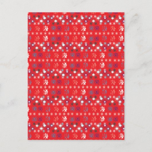 Moderne sneeuwvlokken van de Rode Kerstfeestdag Briefkaart (Voorkant)