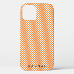 Moderne Snoep Stripe Brandstofhoudende Oranje di iPhone 12 Hoesje