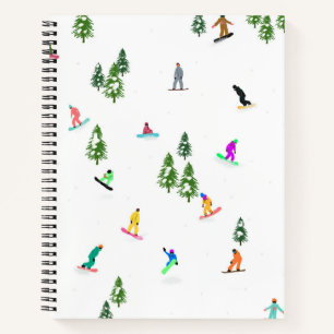 Moderne Snowboarders Snowboarding Illustratie Notitieboek