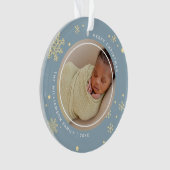 Moderne Snowflake 2 foto's Ornament (voorkant)