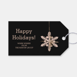 Moderne Snowflake Corporate Sasonal Greetings Cadeaulabel