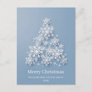 Moderne Snowflake kerstboom Corporate Greeting Feestdagenkaart