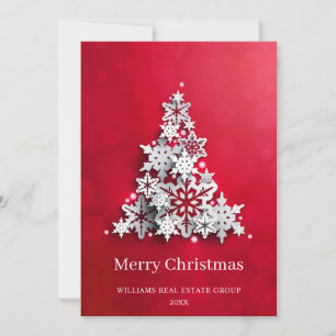Moderne Snowflake kerstboom Corporate Greeting Feestdagenkaart