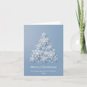 Moderne Snowflake kerstboom Corporate Greeting Kaart