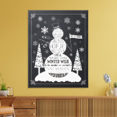 Moderne snowman-krijtbordkunst canvas afdruk (Insitu (Woonkamer))