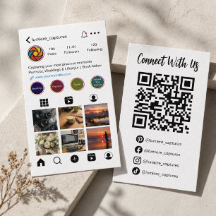 Moderne Sociaal Media Fotograaf QR Code Visitekaartje
