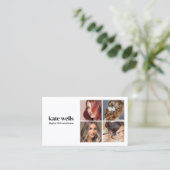 Moderne Social Media Networking Fotokaart QR Code Visitekaartje (Staand voorkant)