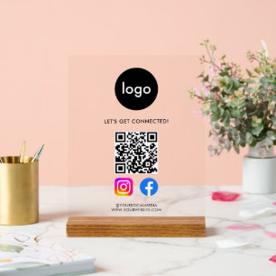 Moderne sociale media QR-code Acryl Bord