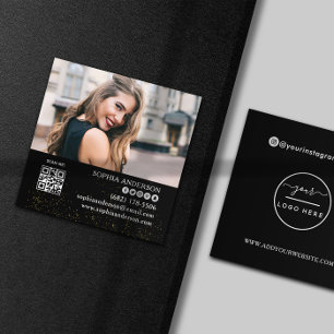 Moderne sociale media voegen je logo foto QR code Vierkante Visitekaartje