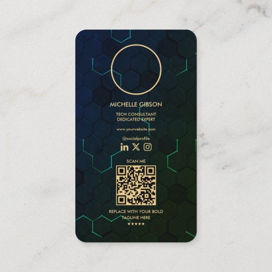 Moderne Software Engineer Ontwikkelaar Groen Visitekaartje (Achterkant)