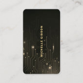 Moderne Software Engineer Zwart Goud Monogram Visitekaartje (Voorkant)