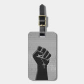 Moderne solidariteitslijst in koolstofvezelstijl bagagelabel (Voorkant verticaal)