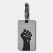 Moderne solidariteitslijst in koolstofvezelstijl bagagelabel (Achterkant verticaal)