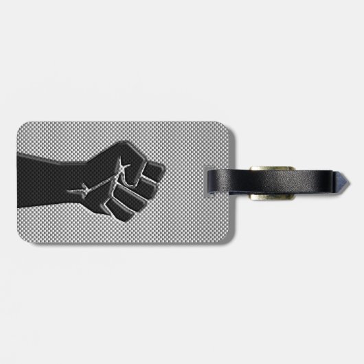 Moderne solidariteitslijst in koolstofvezelstijl bagagelabel (Achterkant horizontaal)