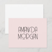 Moderne, solide, lichtroze, minimalistisch profess notitiekaartje (Voorkant / Achterkant)