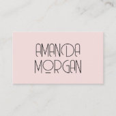 Moderne, solide, lichtroze, minimalistisch profess visitekaartje (Voorkant)