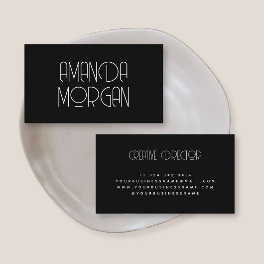 Moderne, solide zwarte minimalistische professione visitekaartje