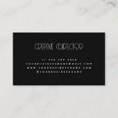 Moderne, solide zwarte minimalistische professione visitekaartje (Achterkant)