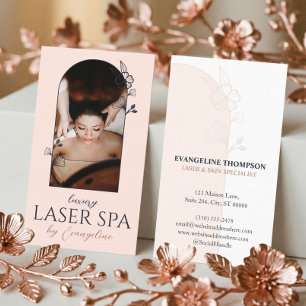 Moderne Spa Laser Specialist Florale Rozen Boog Fo Visitekaartje