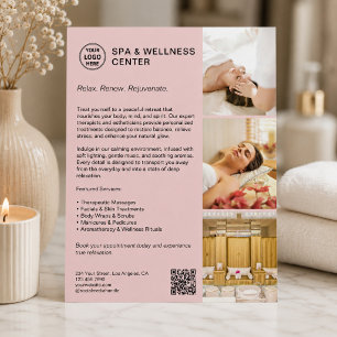Moderne Spa Wellness Roze Promotie Zakelijk Flyer