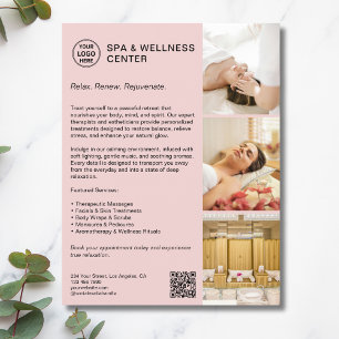 Moderne Spa Wellness Roze Promotionele Zakelijke Flyer