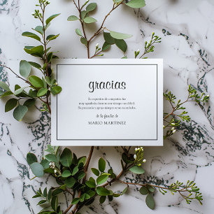 Moderne Spaanse gracias   Sympathie Hartelijk dank Bedankkaart