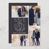 Moderne sparen de Datum 4 Foto collage Save The Date (Voorkant / Achterkant)