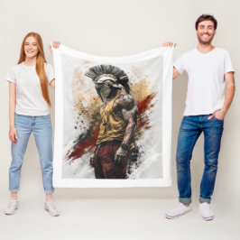 Moderne Spartaanse Krijger – Oude Kracht Modern B Fleece Deken