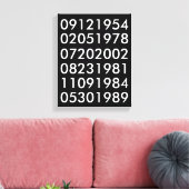 Moderne speciale datums canvas afdruk (Insitu (Woonkamer))