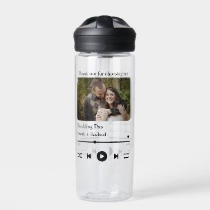 Moderne speellijstfoto van muzieklied waterfles