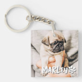 Moderne speelse eenvoudige grunge aangepaste huisd sleutelhanger (Voorkant)