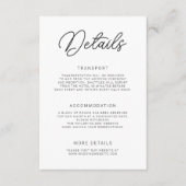 Moderne speelse kalligrafie bruiloft details informatiekaartje (Voorkant)