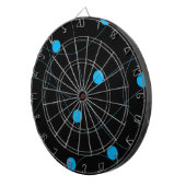 Moderne, speelse, leuke, leuke blauwe ballen patro dartbord (Voorkant Rechts)