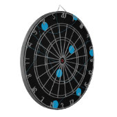 Moderne, speelse, leuke, leuke blauwe ballen patro dartbord (Voorkant Links)