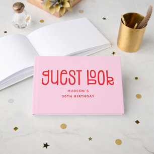 Moderne Speelse Typografie Verjaardag Gastenboek