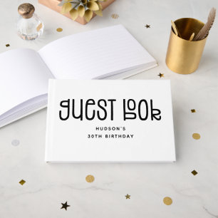 Moderne Speelse Typografie Verjaardag Gastenboek
