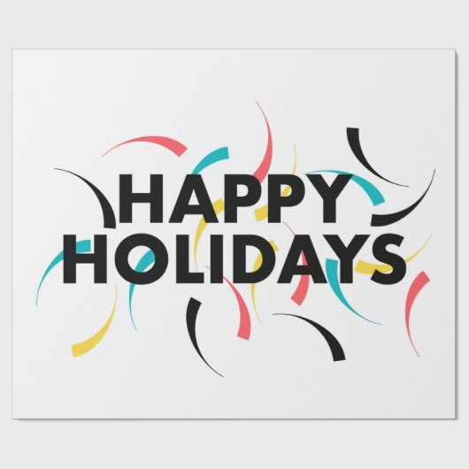 Moderne, speelse vormgeving van "Prettige feestdag Cadeaupapier (Vlak)