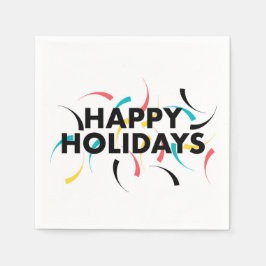 Moderne, speelse vormgeving van "Prettige feestdag Servet