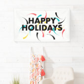 Moderne, speelse vormgeving van "Prettige feestdag Spandoek (Insitu)