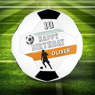 Moderne Speler Silhouet Gelukkig Verjaardag Voetbal