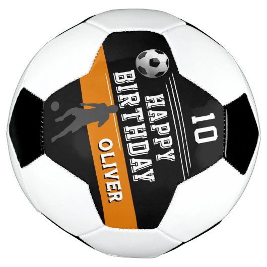 Moderne Speler Silhouet Gelukkige Verjaardag Voetbal (Gedraaid)