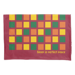 Moderne Spicy Colors Geometric Squares Aangepast Kussensloop