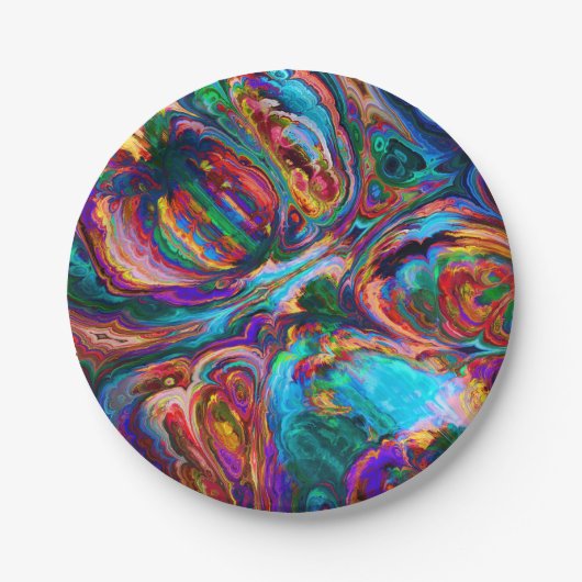 Moderne spiegel van verf papieren bordje (Voorkant)