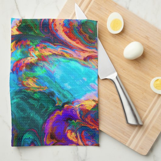 Moderne spiegel van verf theedoek (Quarter Fold)