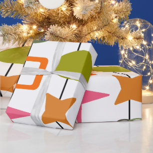 Moderne spiesen uit het midden van de eeuw cadeaupapier