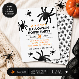 Moderne spin Halloween-feest uitnodiging
