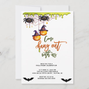 Moderne spin Halloween hang out met ons feest Kaart